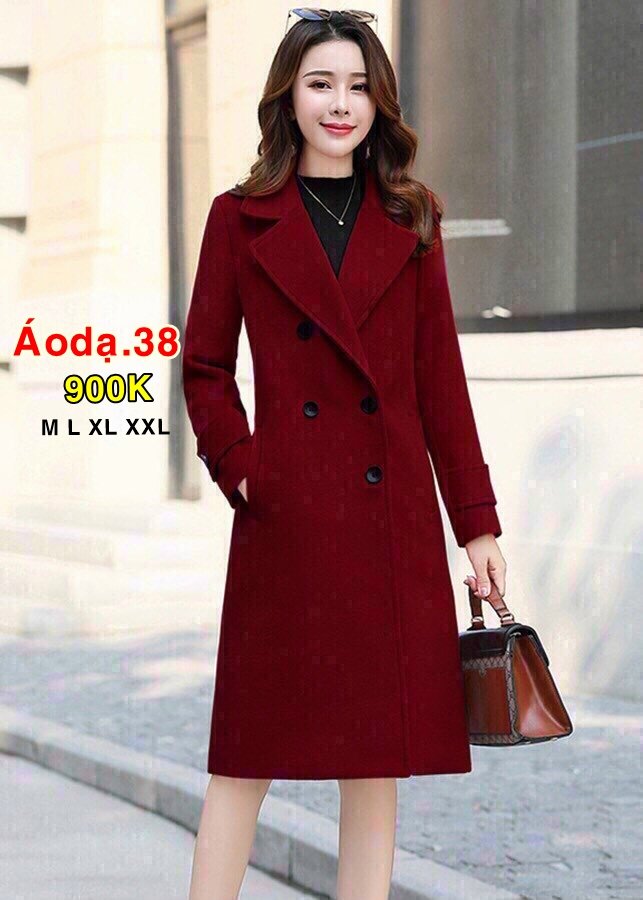 AÓ KHOÁC DẠ LỆCH NÚT CỔ VEST - AODA38